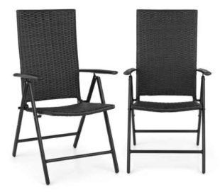Dvě polohovatelné židle z umělého ratanu na balkon Blumfeldt Estoril