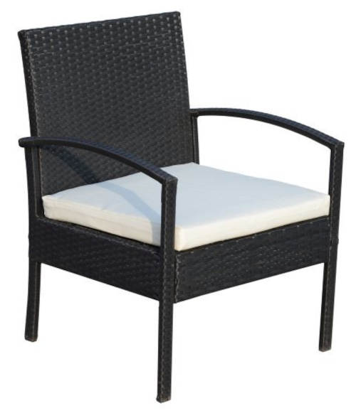 Pohodlná zahradní židle černý umělý ratan