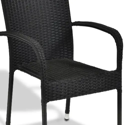 Černá zahradní židle umělý ratan