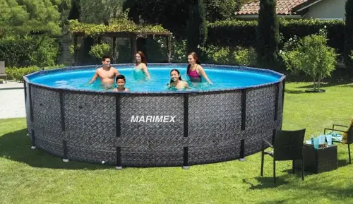 Kruhový ratanový bazén na zahradu