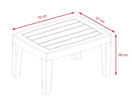 Ratanový konferenční stolek 70x51 cm